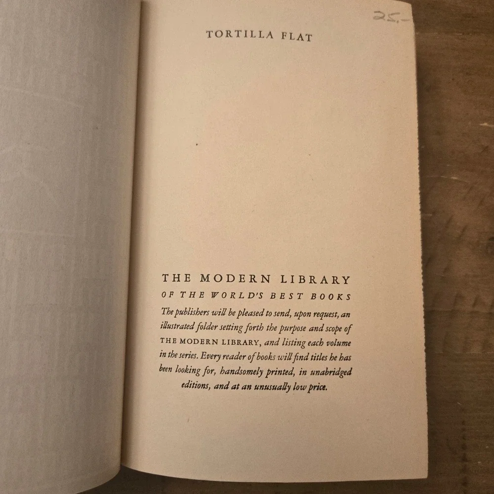 Modern Library John Steinbeck Tortilla Flat / In Dubious Battle Hardcover Books